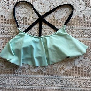 PINK Victoria's Secret Ruffle Bikini Top Small Med mint